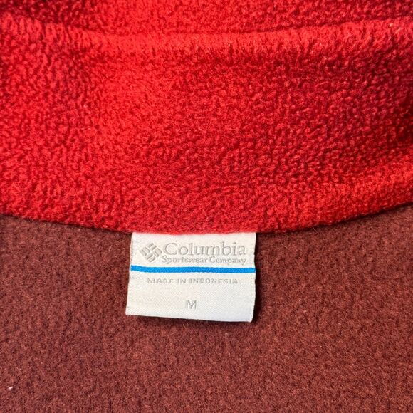 Columbia Ramshackle Fleece Jacket Men's Med Red Maroon Zipper Pockets‎ 2000s Y2K - Picture 6 of 13